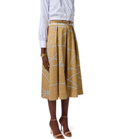 ELISABETTA FRANCHI PAGLIA BURRO MIDI ROCK