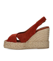 SANDALE ESPADRILLE À SEMELLE COMPENSÉE LUCILE ROUGE PALOMITAS