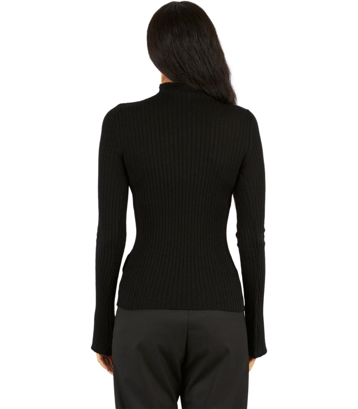 CRUNA CONNIE BLACK RIBBED SWEATER