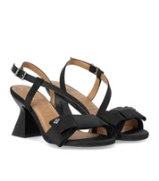 GANNI SATIN BLACK HEELED SANDAL