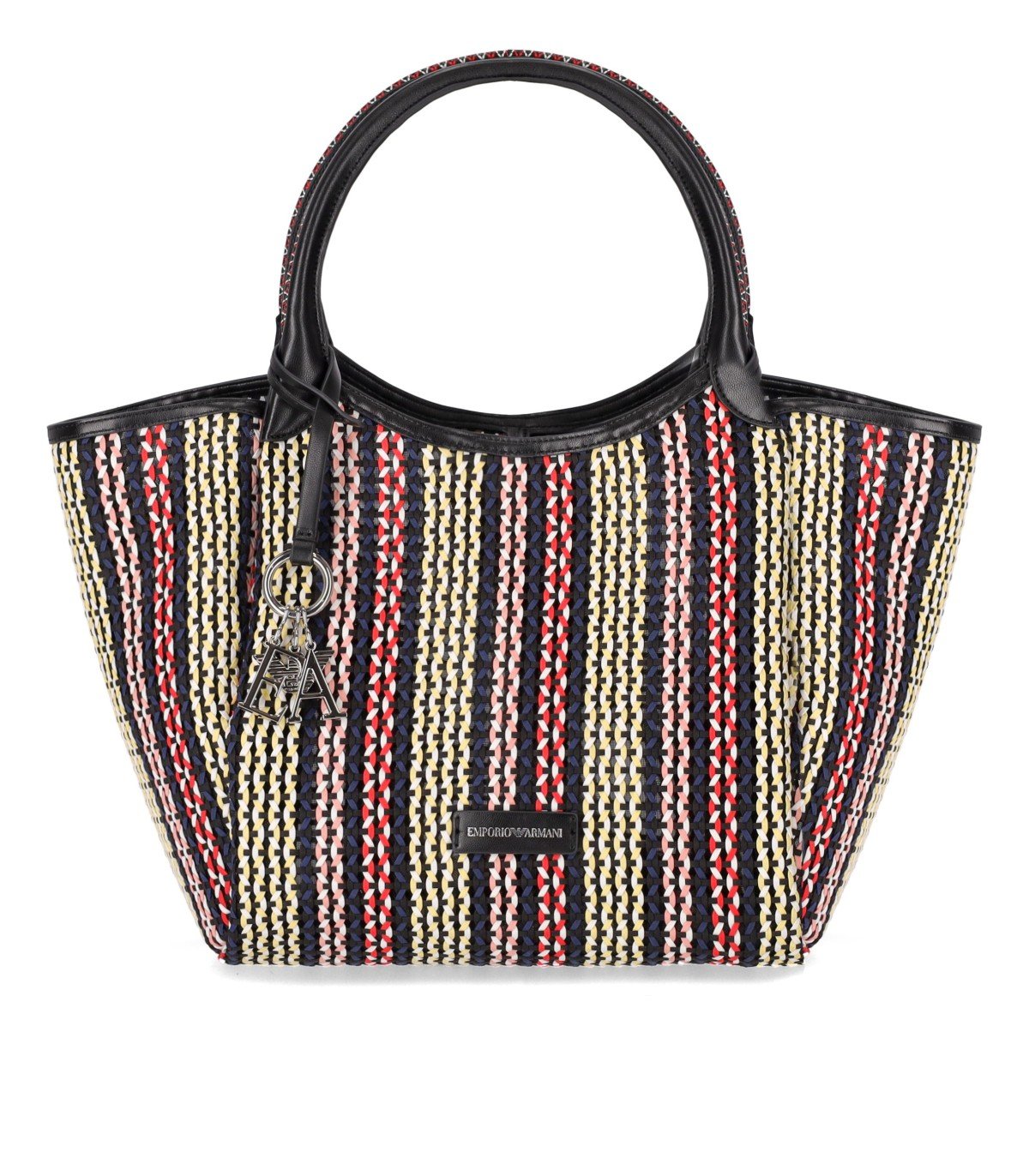 EMPORIO ARMANI MULTICOLOR WOVEN SHOPPING BAG