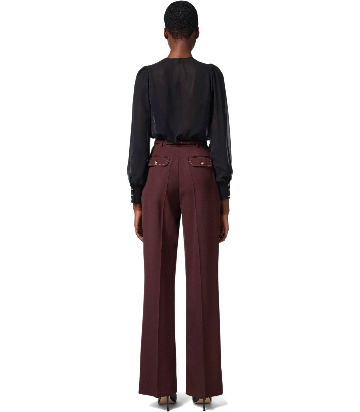 PANTALONE CON CINTURA CACAO ELISABETTA FRANCHI