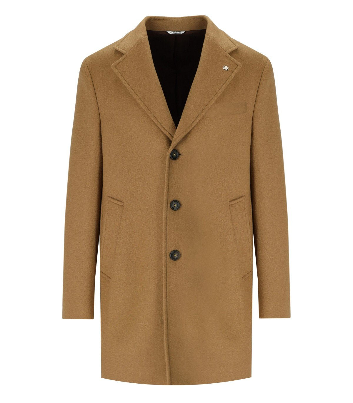 MANUEL RITZ CAMEL SINGLE-BREASTED COAT