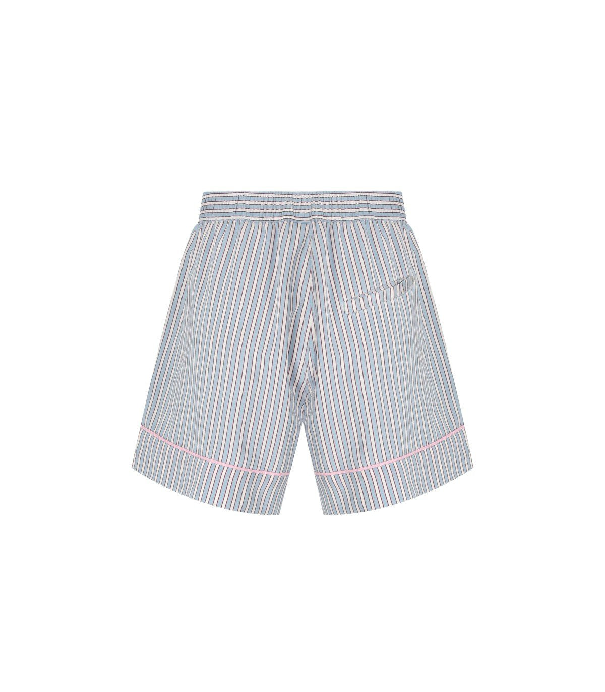 GANNI SOFT CHAMBRAY STRIPED SHORTS
