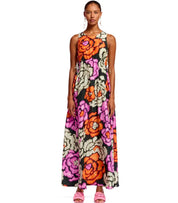 ESSENTIEL ANTWERP FLOWERS BLACK LONG DRESS