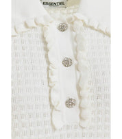 ESSENTIEL ANTWERP HEMIRATES WHITE KNITTED POLO SHIRT
