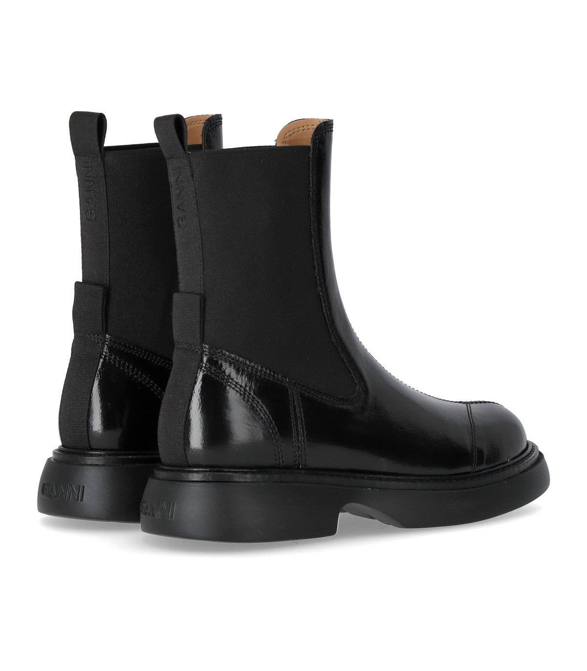 GANNI BLACK NAPLACK MID CHELSEA BOOT