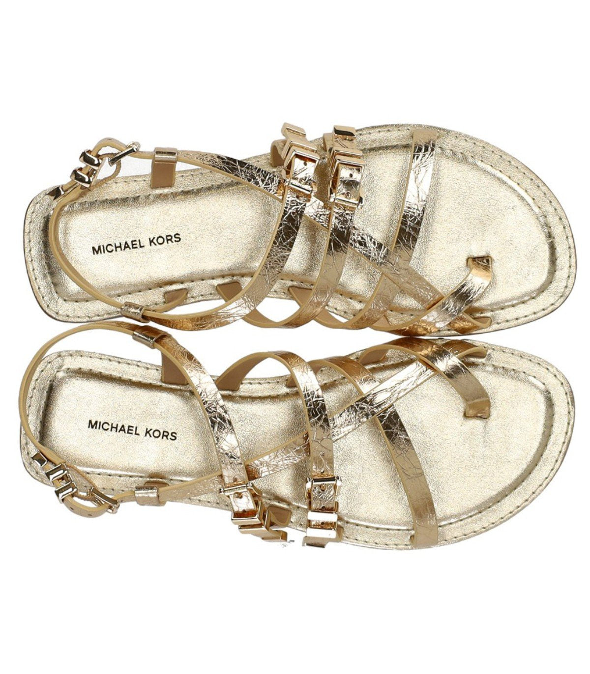 MICHAEL KORS DARRINGTON GOLD FLAT SANDAL