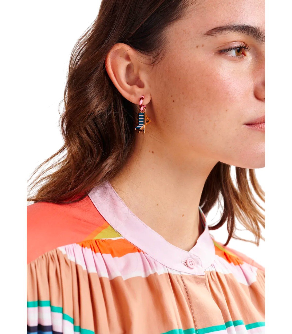 ESSENTIEL ANTWERP HORRY PINK AND BURGUNDY EARRINGS