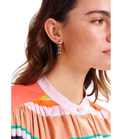 ESSENTIEL ANTWERP HORRY PINK AND BURGUNDY EARRINGS