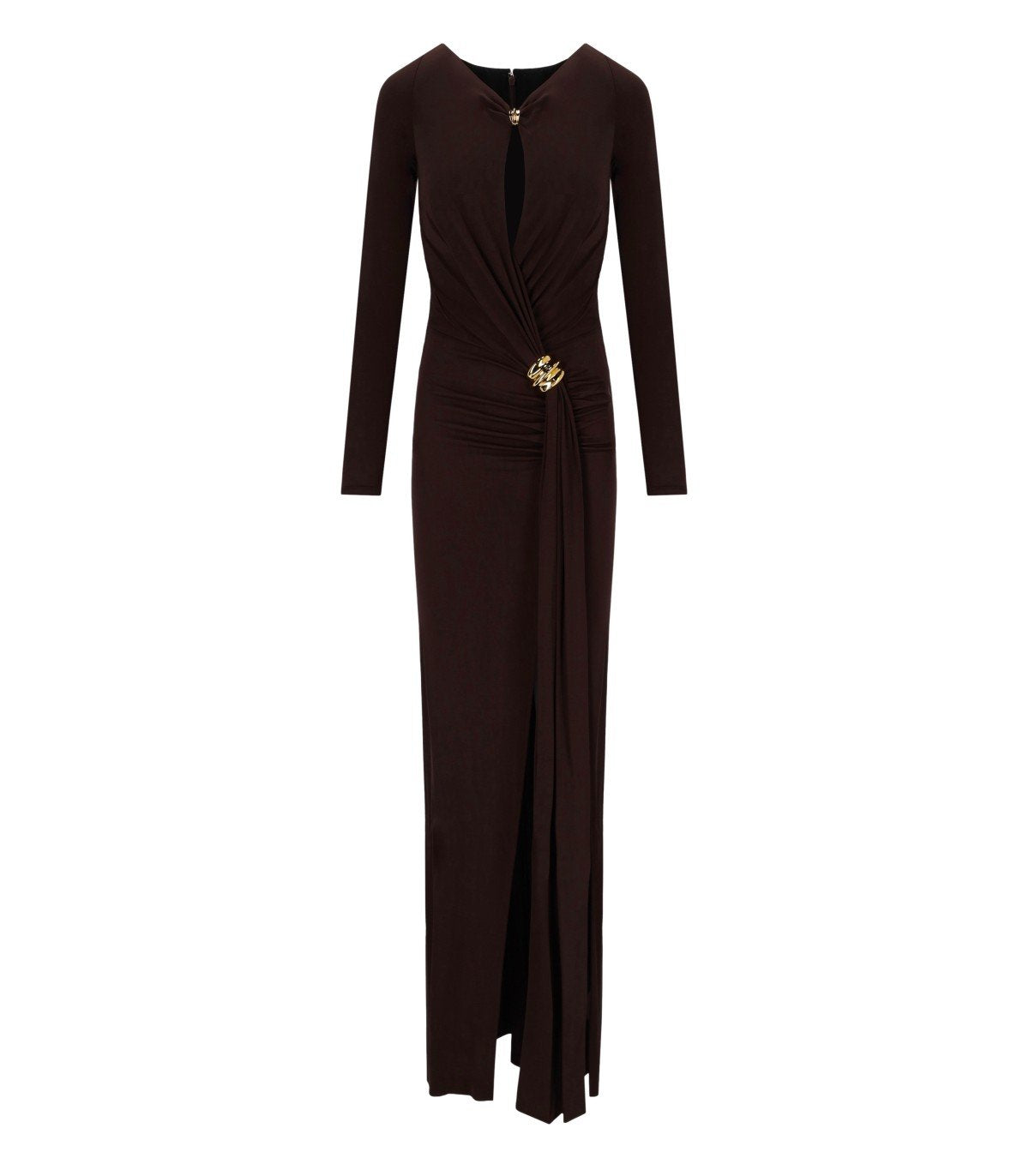 ELISABETTA FRANCHI RED CARPET DARK CHOCOLATE DRESS – FerrarisBoutique