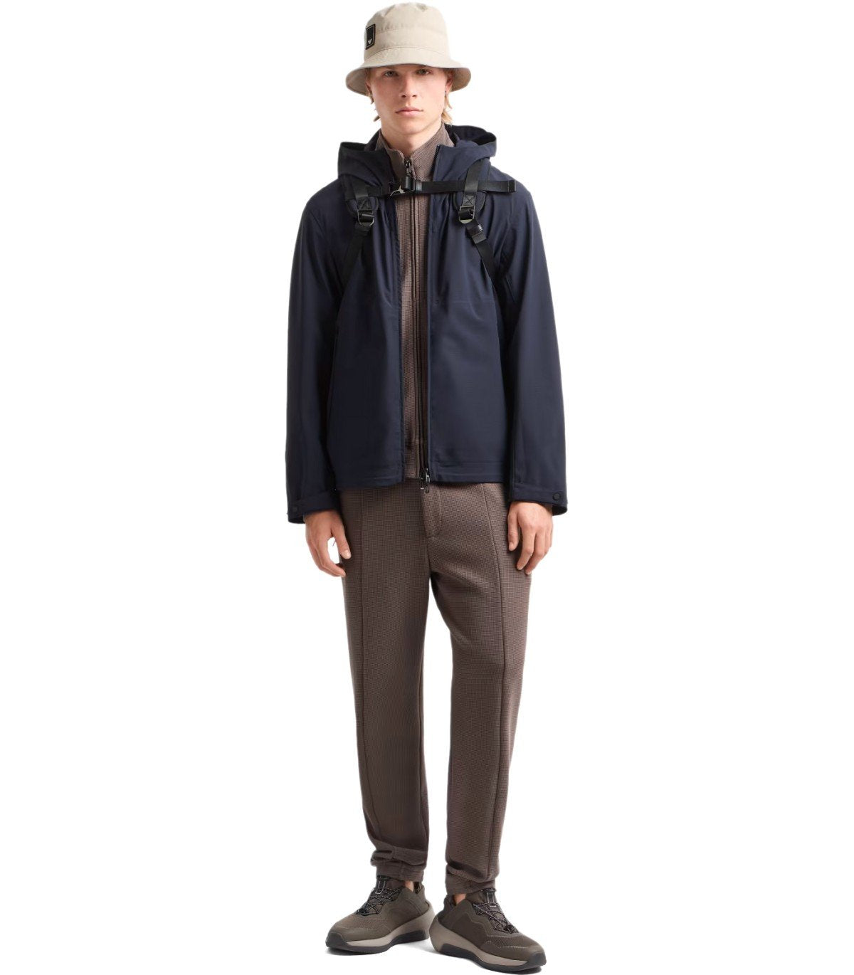 EMPORIO ARMANI TRAVEL ESSENTIAL NAVY BLUE HOODED JACKET