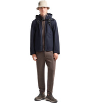 EMPORIO ARMANI TRAVEL ESSENTIAL NAVY BLUE HOODED JACKET