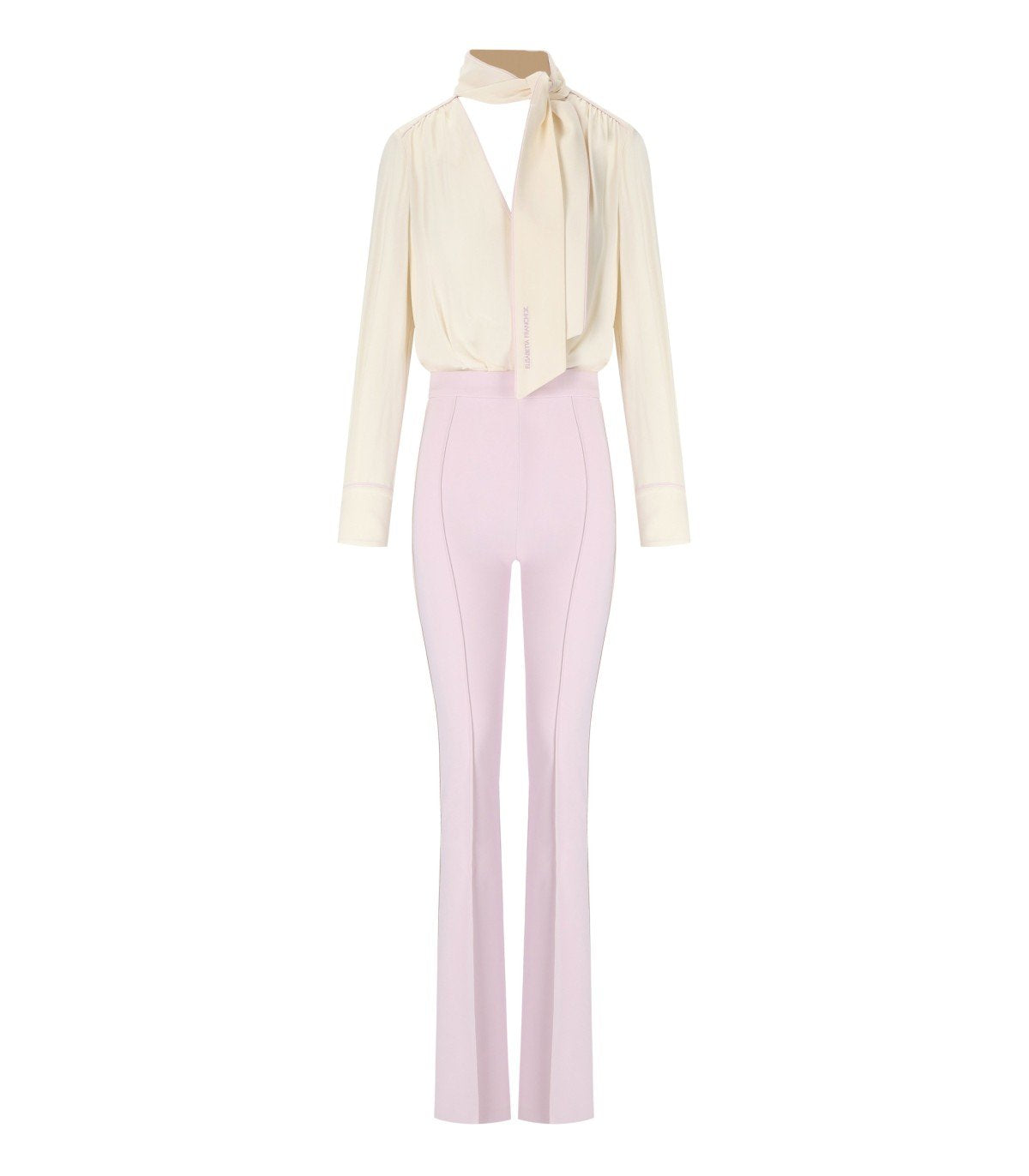 ELISABETTA FRANCHI BURRO QUARZO GEORGETTE JUMPSUIT