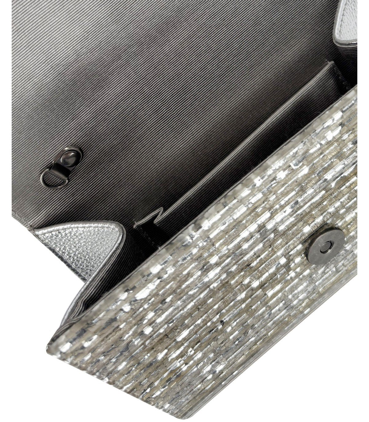 KURT GEIGER PARTY EAGLE SILVER CLUTCH BAG