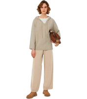 MAX MARA WEEKEND GHIANDA BEIGE HOODED SWEATER