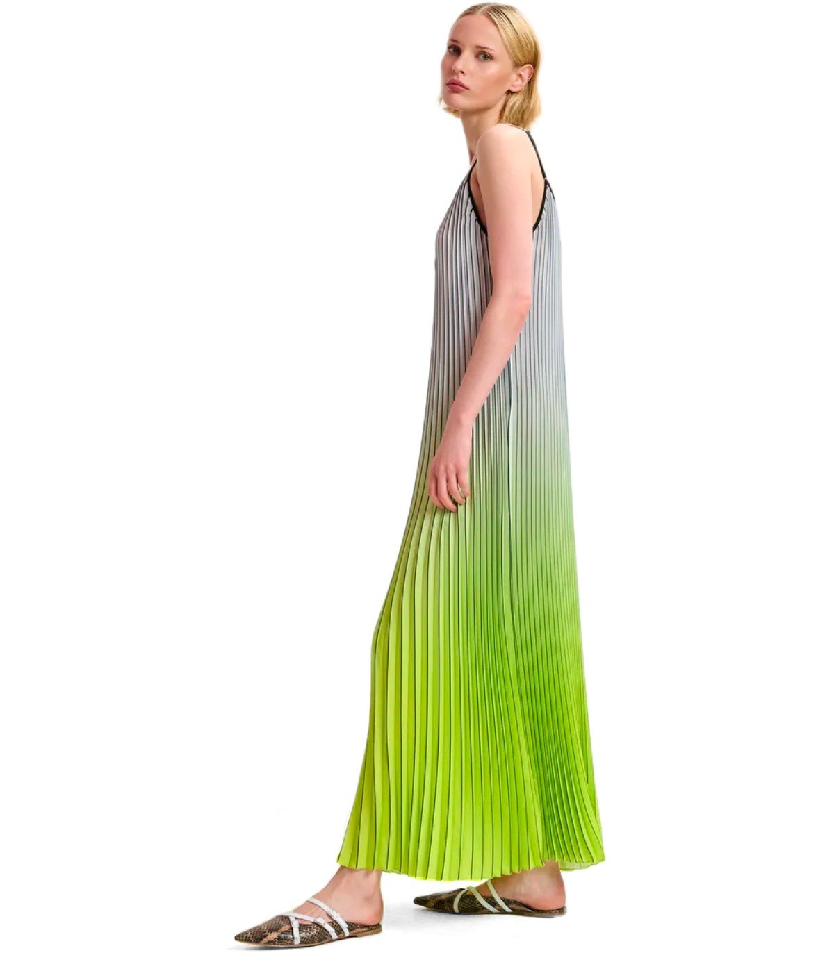 ESSENTIEL ANTWERP HAURUS GREEN LONG DRESS