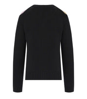 GANNI HARLEQUIN BLACK CARDIGAN