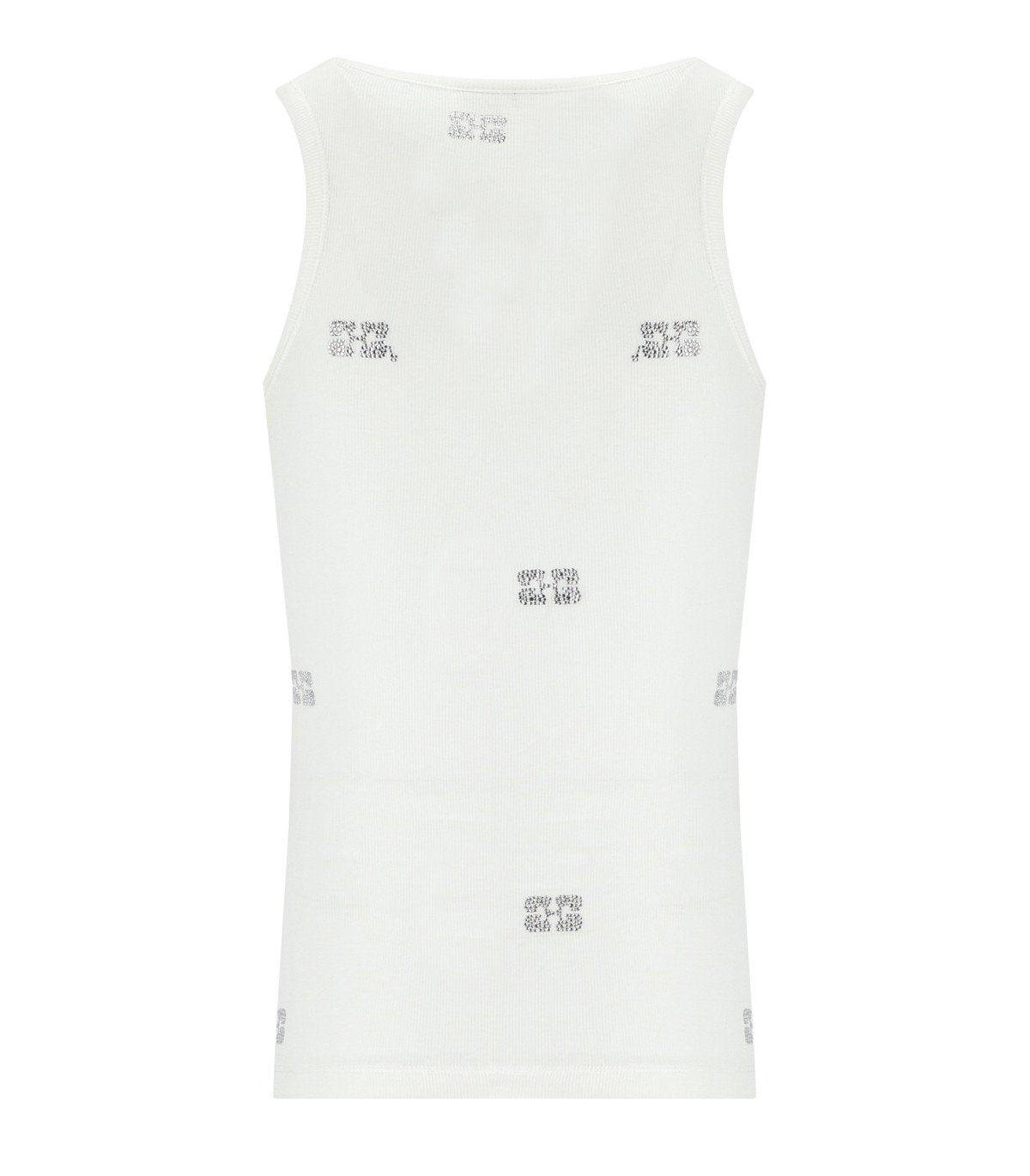 TOP CON STRASS BIANCO GANNI