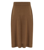 MAX MARA WEEKEND BARNABA BROWN KNITTED MIDI SKIRT
