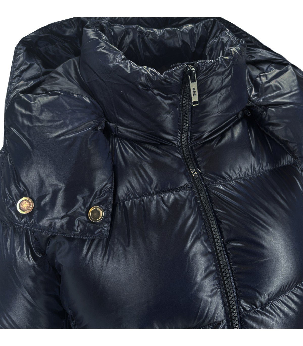 ADD SHINY PACIFIC BLUE HOODED DOWN JACKET