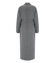 ELISABETTA FRANCHI STEEL MELANGE BELTED COAT