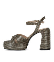 ELENA IACHI LEXY BLACK GOLD HEELED SANDAL