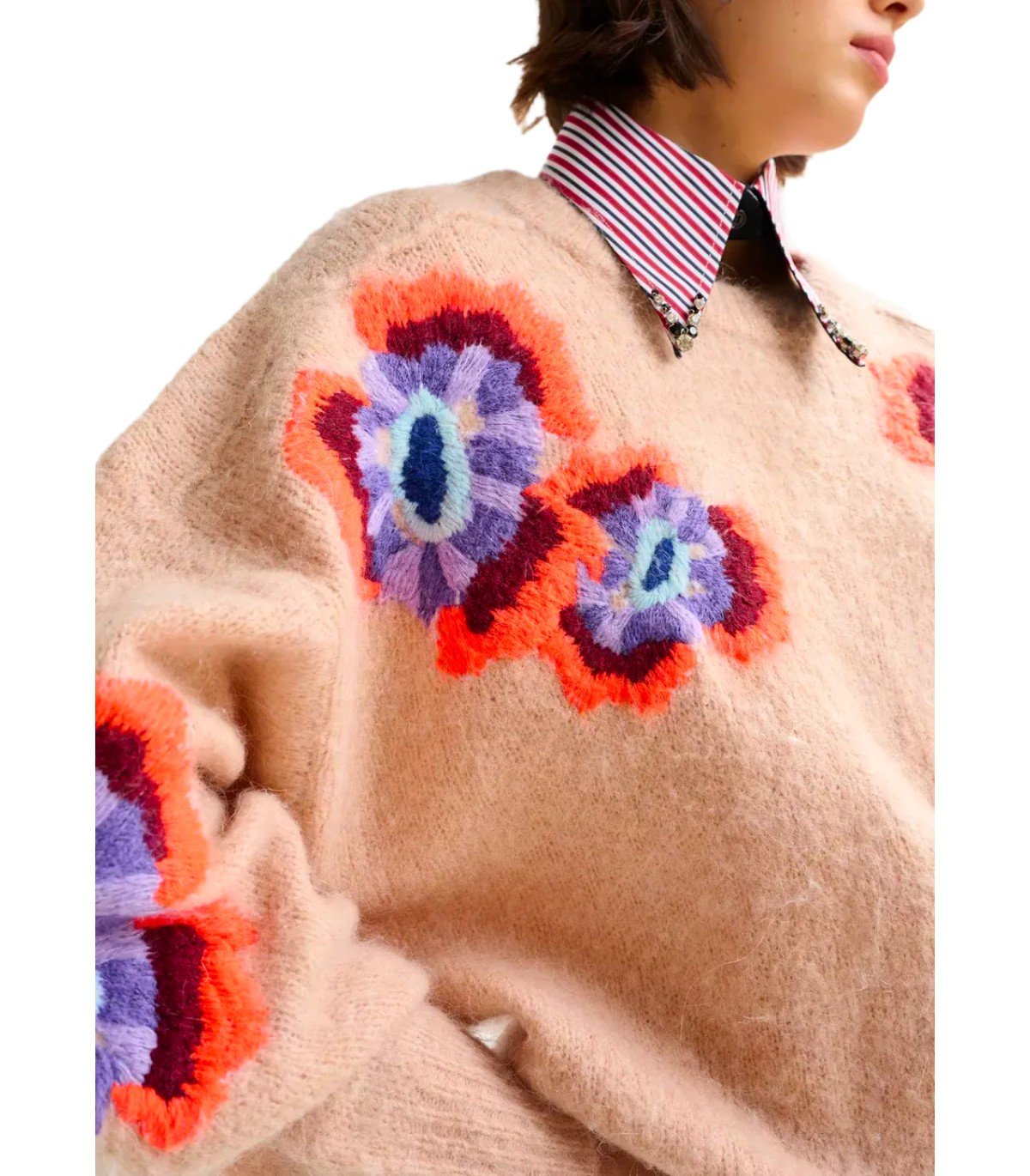 ESSENTIEL ANTWERP IMPOSSIBILE1 PINK CREWNECK SWEATER