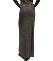 GANNI SILVER SKIRT WITH LOGO