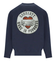 CARHARTT WIP BUTTON BLUE SWEATSHIRT