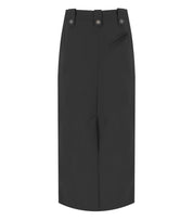 GANNI CREPE BLACK MIDI SKIRT