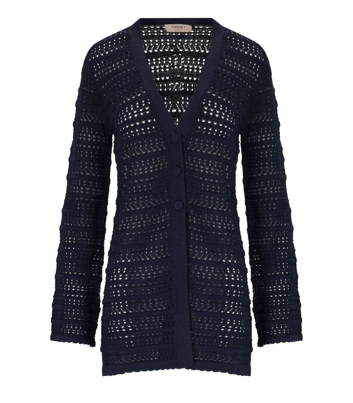 TWINSET BLUE PERFORATED CARDIGAN