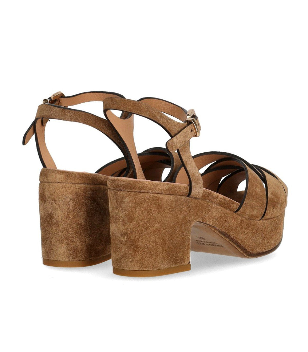DUCCIO DEL DUCA BROWN HEELED SANDAL