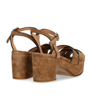 DUCCIO DEL DUCA BROWN HEELED SANDAL