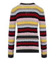 GANNI MULTICOLOR STRIPED CARDIGAN WITH BELT