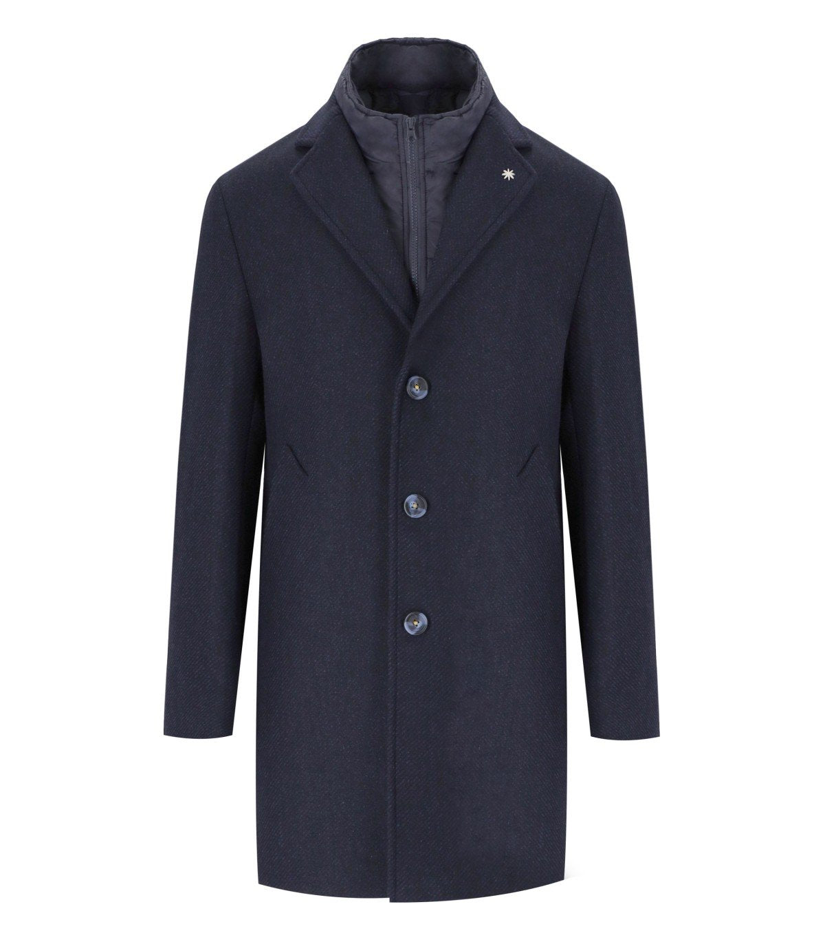 MANTEAU BLEU CHINÉ MANUEL RITZ