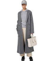 ELISABETTA FRANCHI STEEL MELANGE BELTED COAT