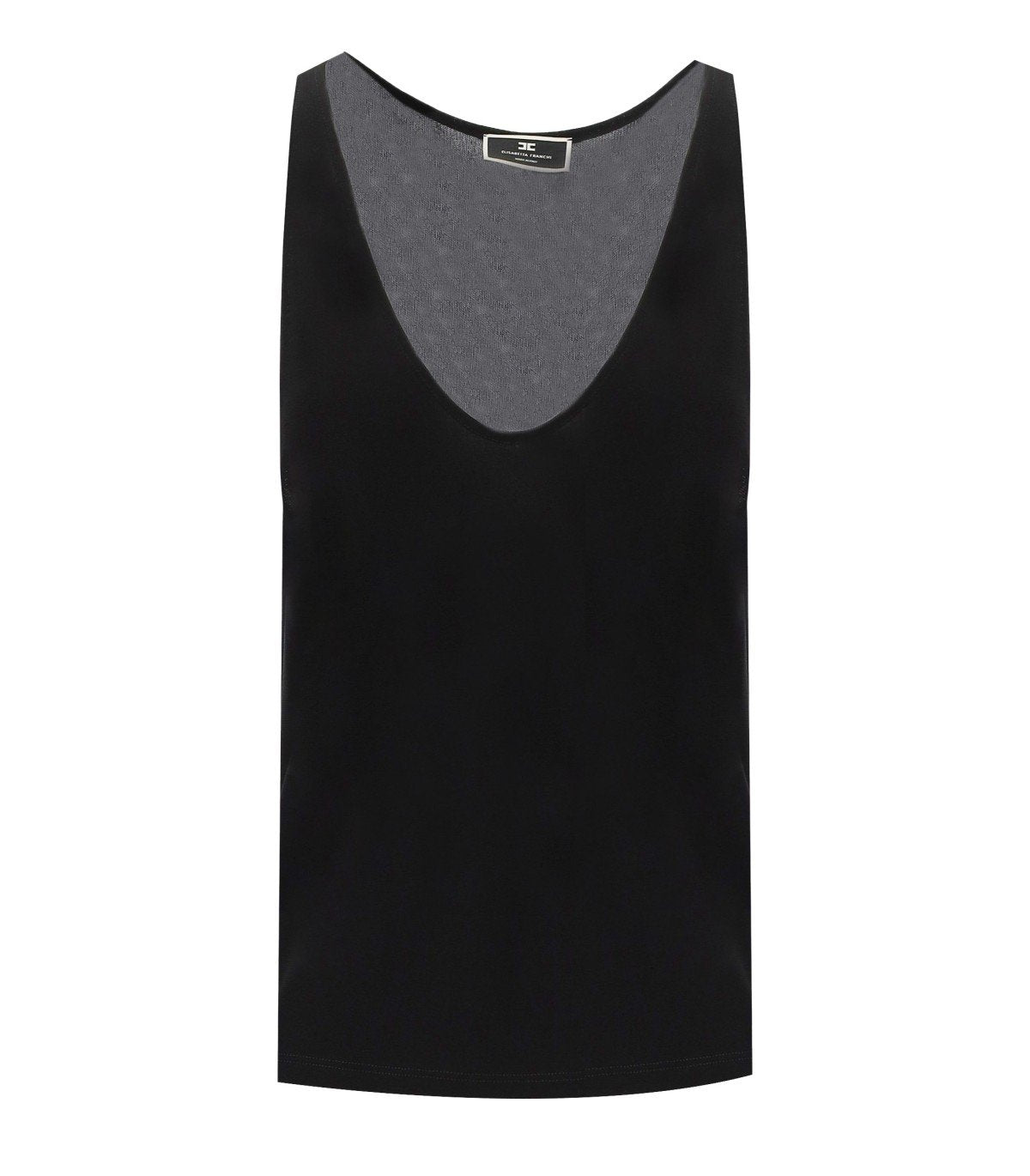 TOP CON LOGO RICAMATO NERO ELISABETTA FRANCHI
