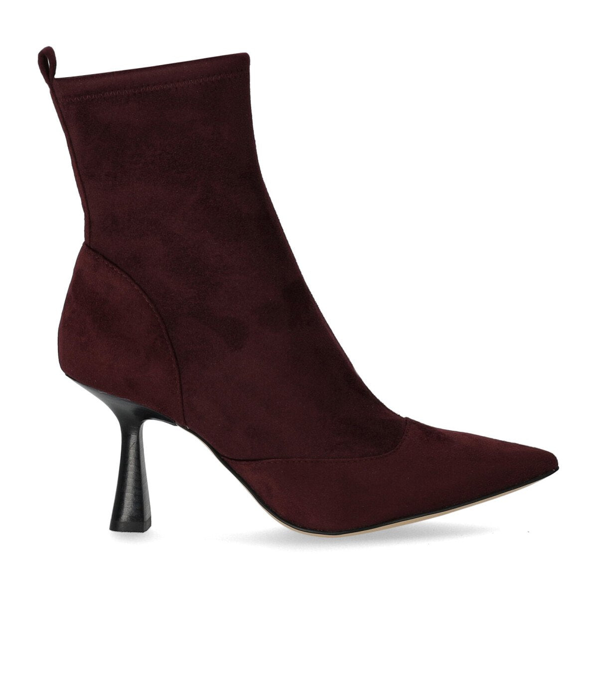 MICHAEL KORS CLARA BURGUNDY HEELED ANKLE BOOT