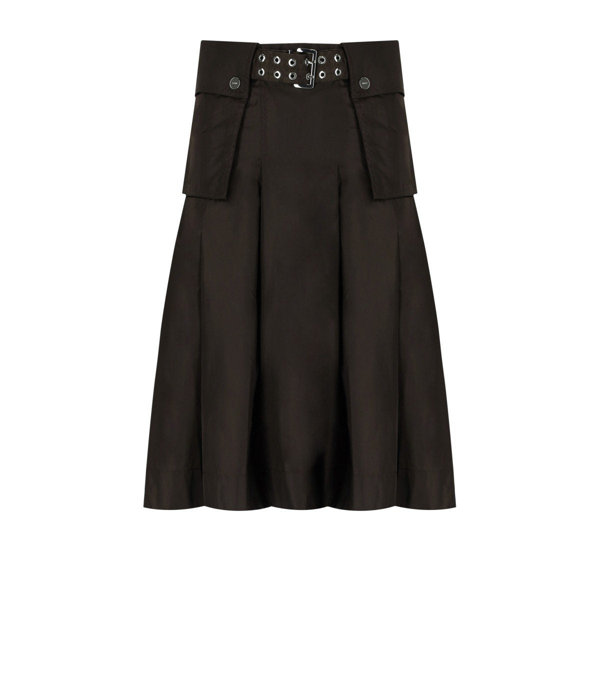 Gonna Midi in Nylon Marrone GANNI | Ferraris Boutique