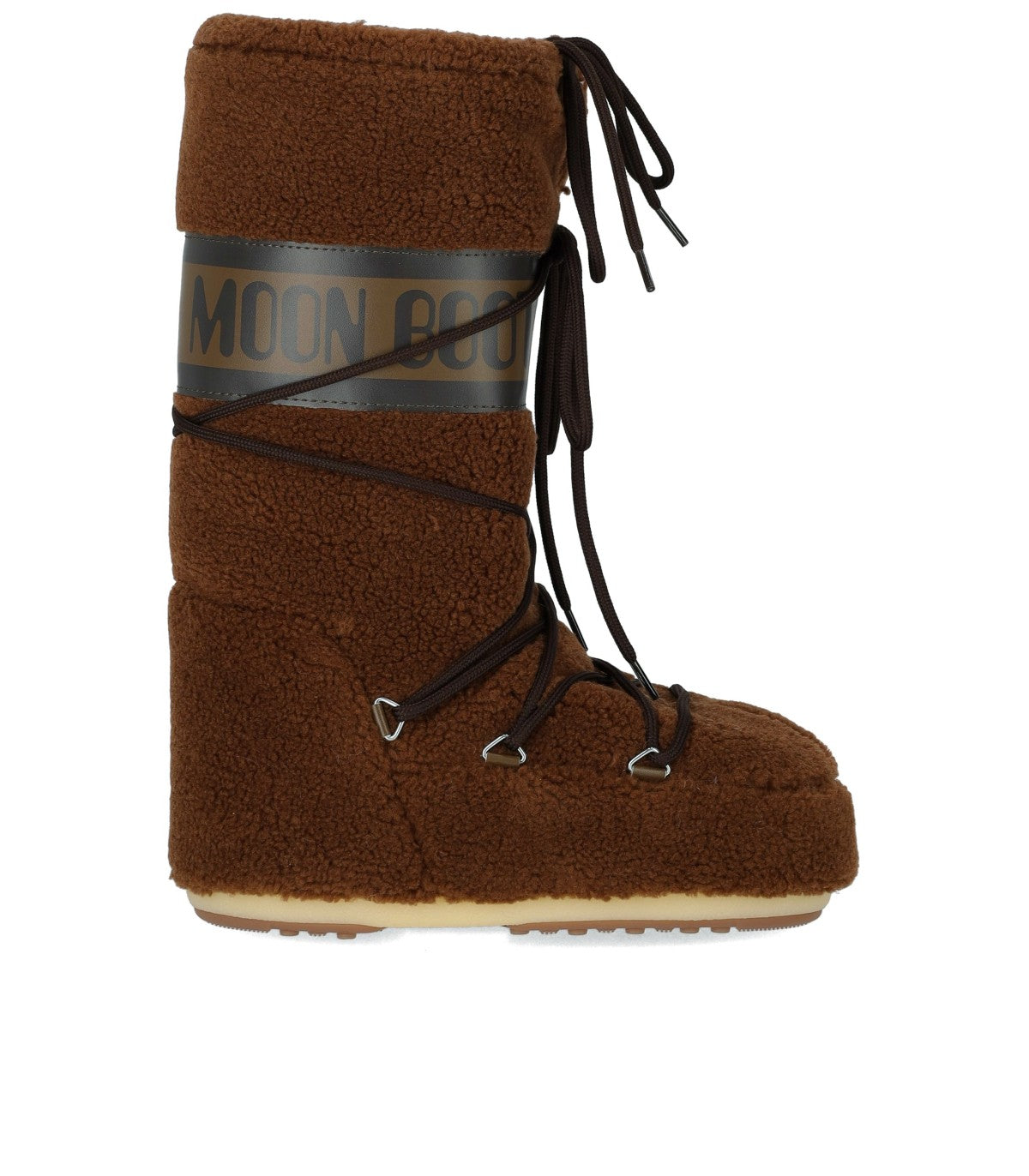 MOON BOOT ICON FLEECE BROWN SNOW BOOT