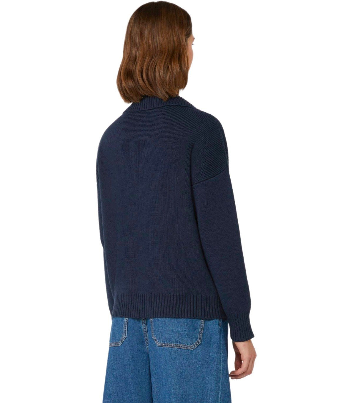 MAX MARA WEEKEND SALOON BLUE POLO SWEATER