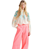 BLUSA HITRUS A FIORI BIANCA ESSENTIEL ANTWERP