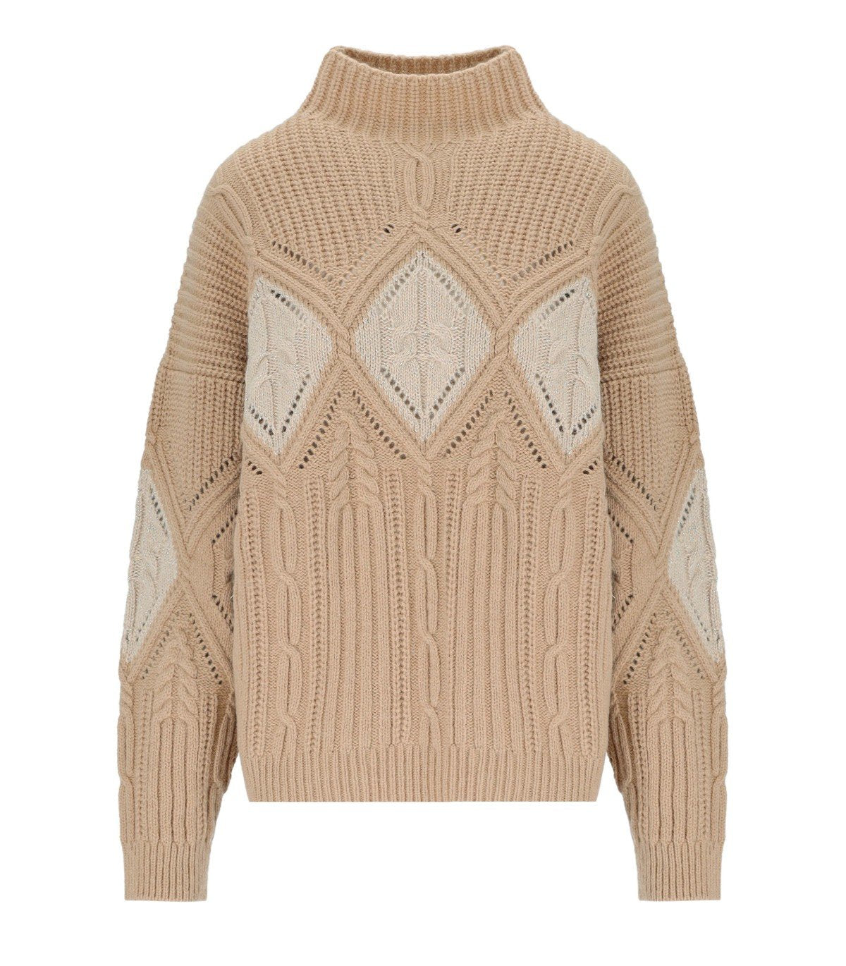 MAGLIONE DOLCEVITA CRATERE BEIGE TWINSET