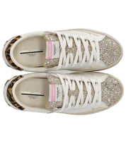 CRIME LONDON DISTRESSED GLITTER WHITE SNEAKER
