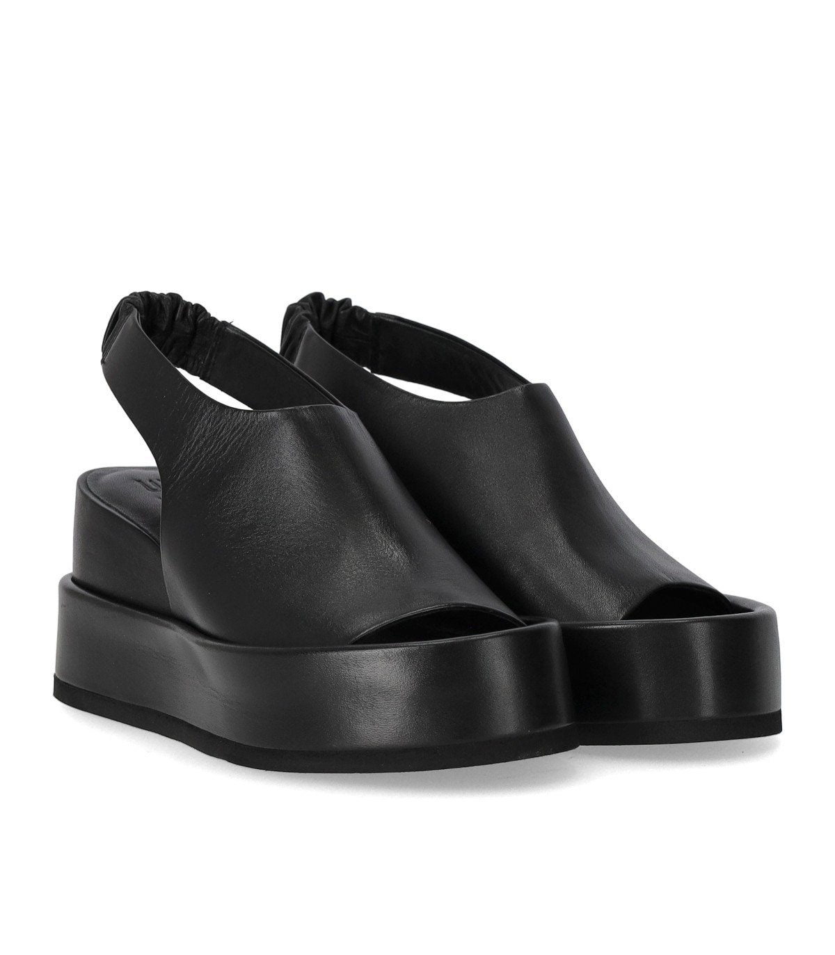 STRATEGIA BLACK WEDGE SANDAL