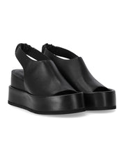 STRATEGIA BLACK WEDGE SANDAL