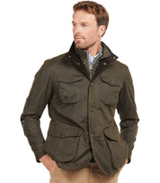 BARBOUR OGSTON WAX OLIVE GREEN JACKET