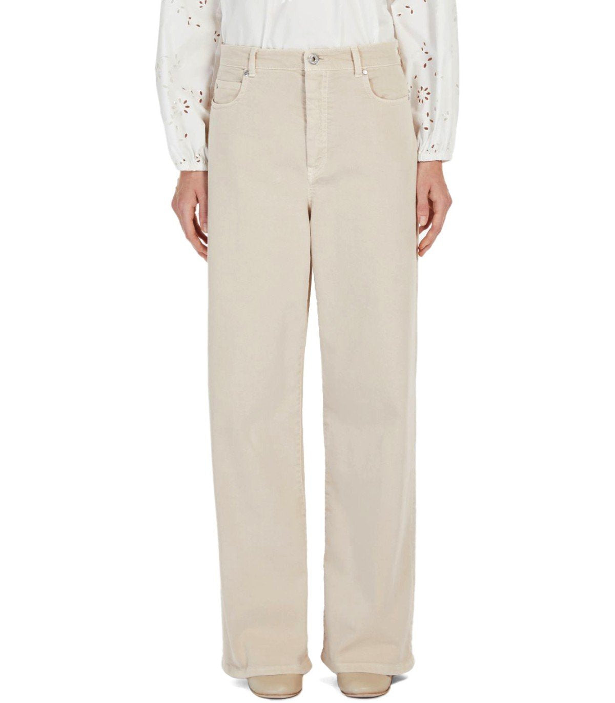 MAX MARA WEEKEND MEDINA SABBIA WIDE LEG JEANS
