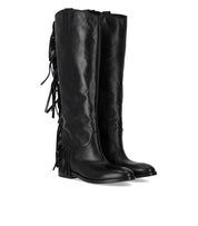 STRATEGIA BLACK FRINGED BOOT